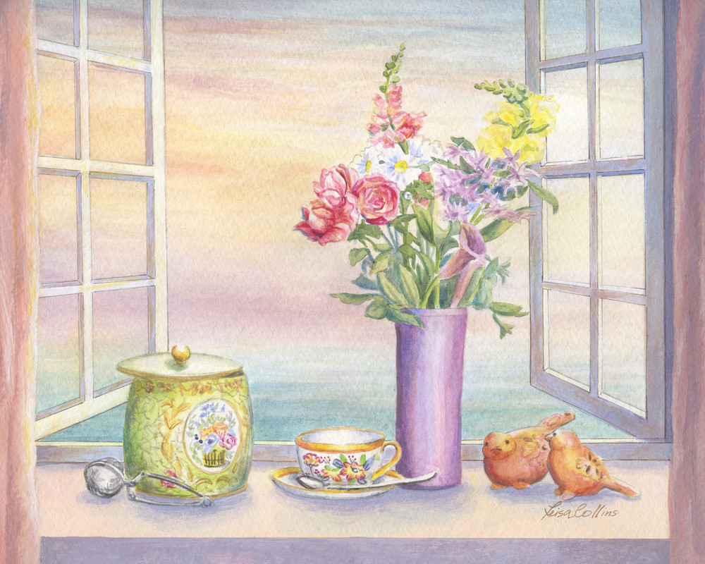 Tea With A View Still Life Art | Leisa Collins Art