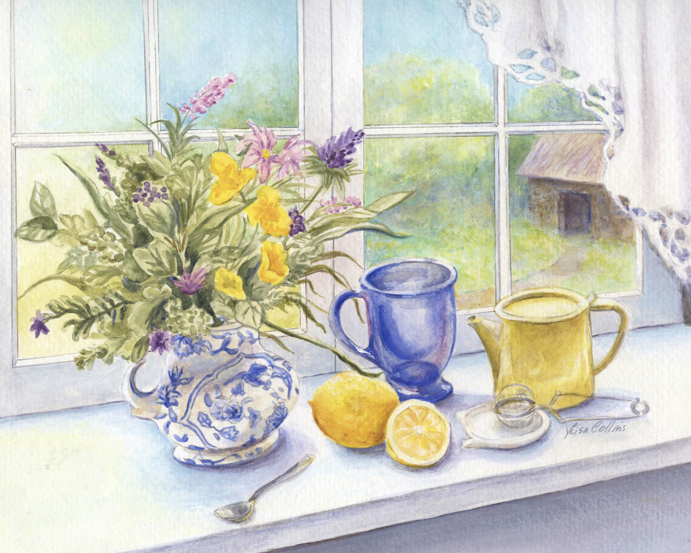 Morning Tea With Lemon Still Life Art | Leisa Collins Art
