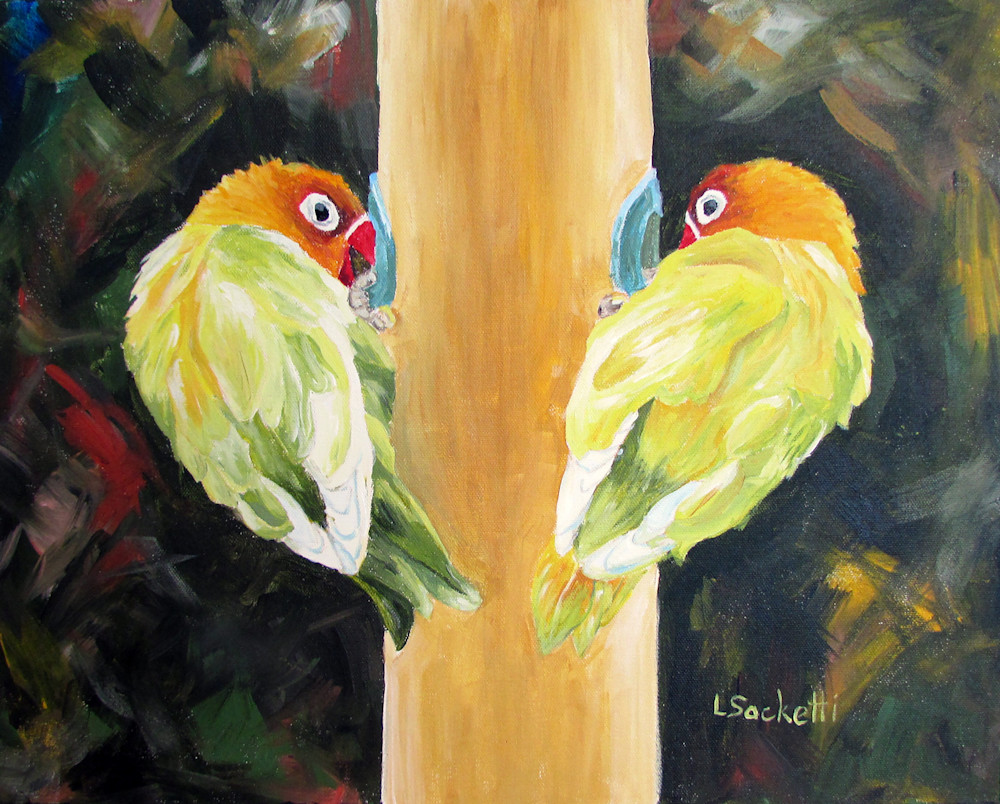 Dinner date, fine art prints and merchandise of two love birds | Linda Sacketti
