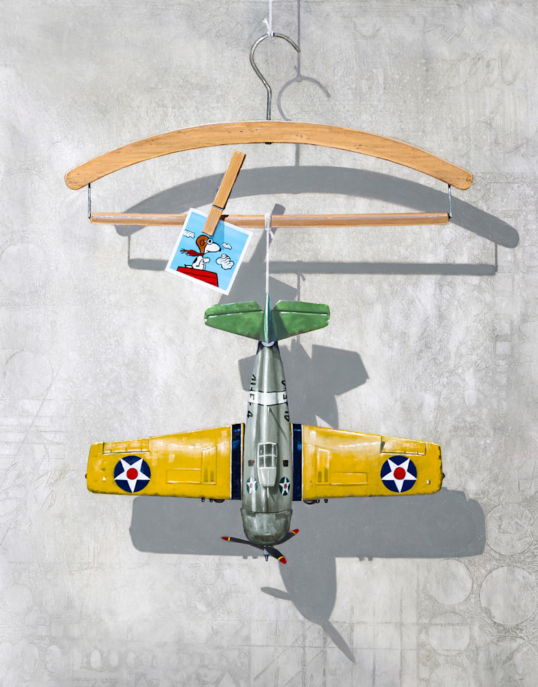 Airplane Hanger | Giclee | Toy airplane | Visual pun |Snoopy | Pilot