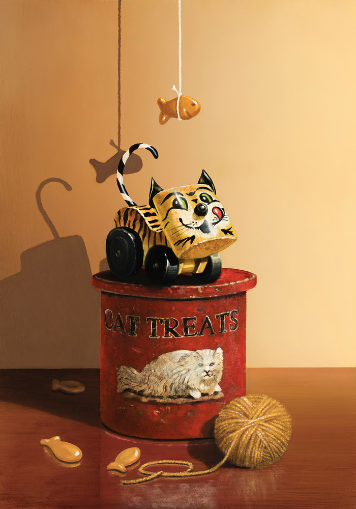 Treat Tin | Oil painting | Richard Hall | Cat treat tin | Tawny Tiger