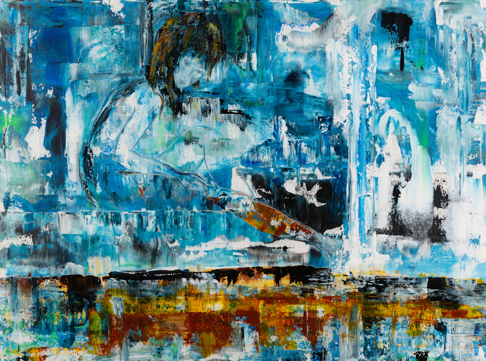 Tapestry Blue Art | Jora Nelstein