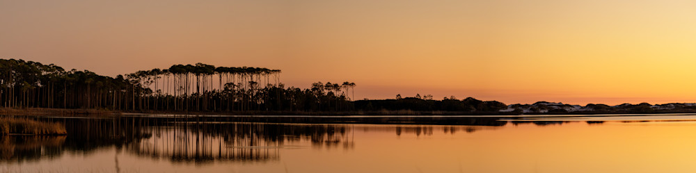 Western Lake Sunset Panorama