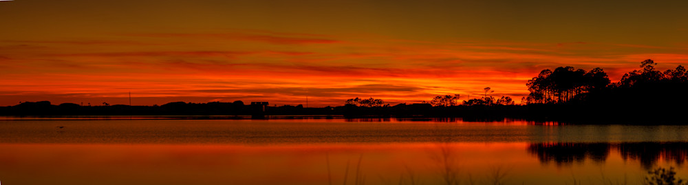 Western Lake Sunset Panorama 