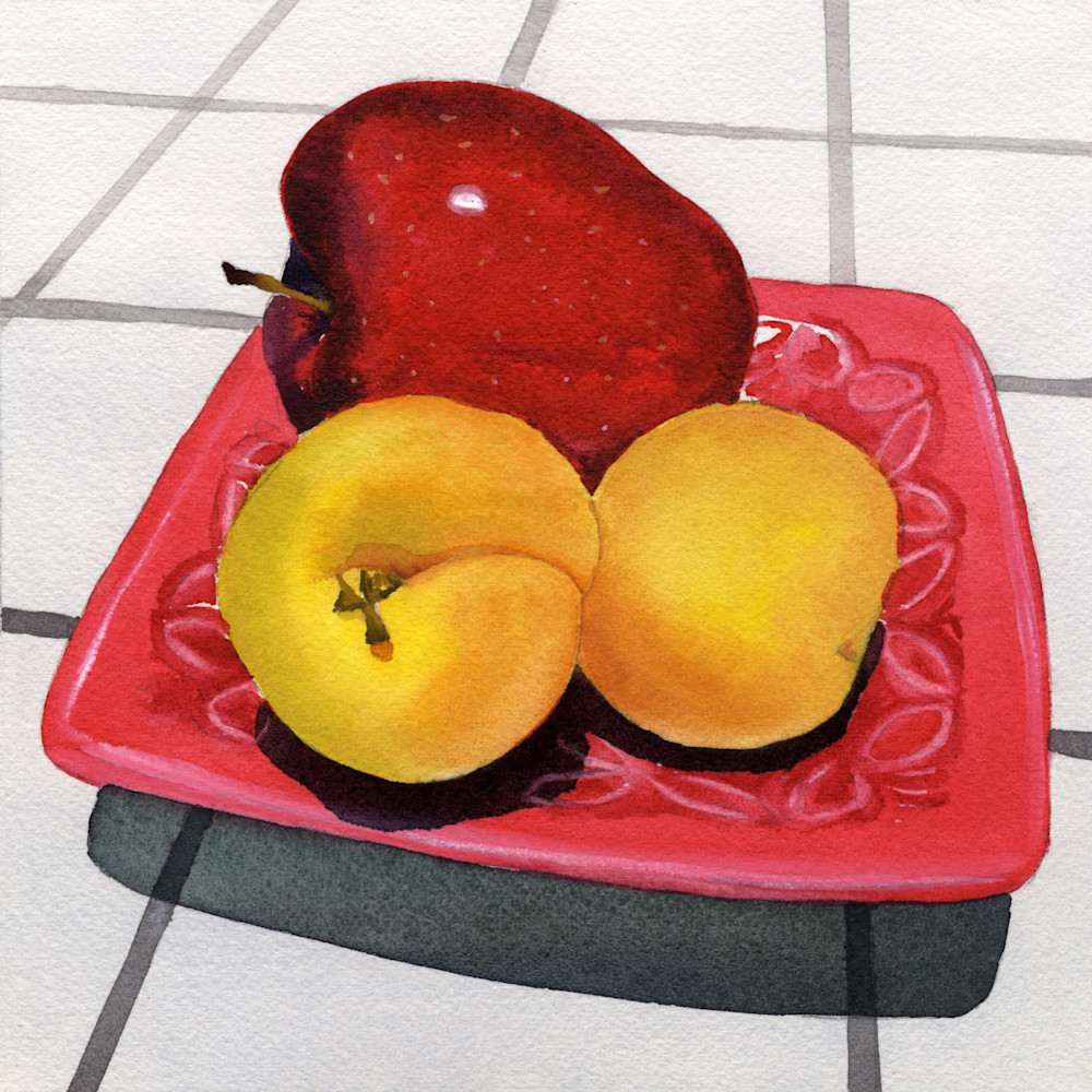 Apple & Apricots  Art | Machalarts Watercolor Studio