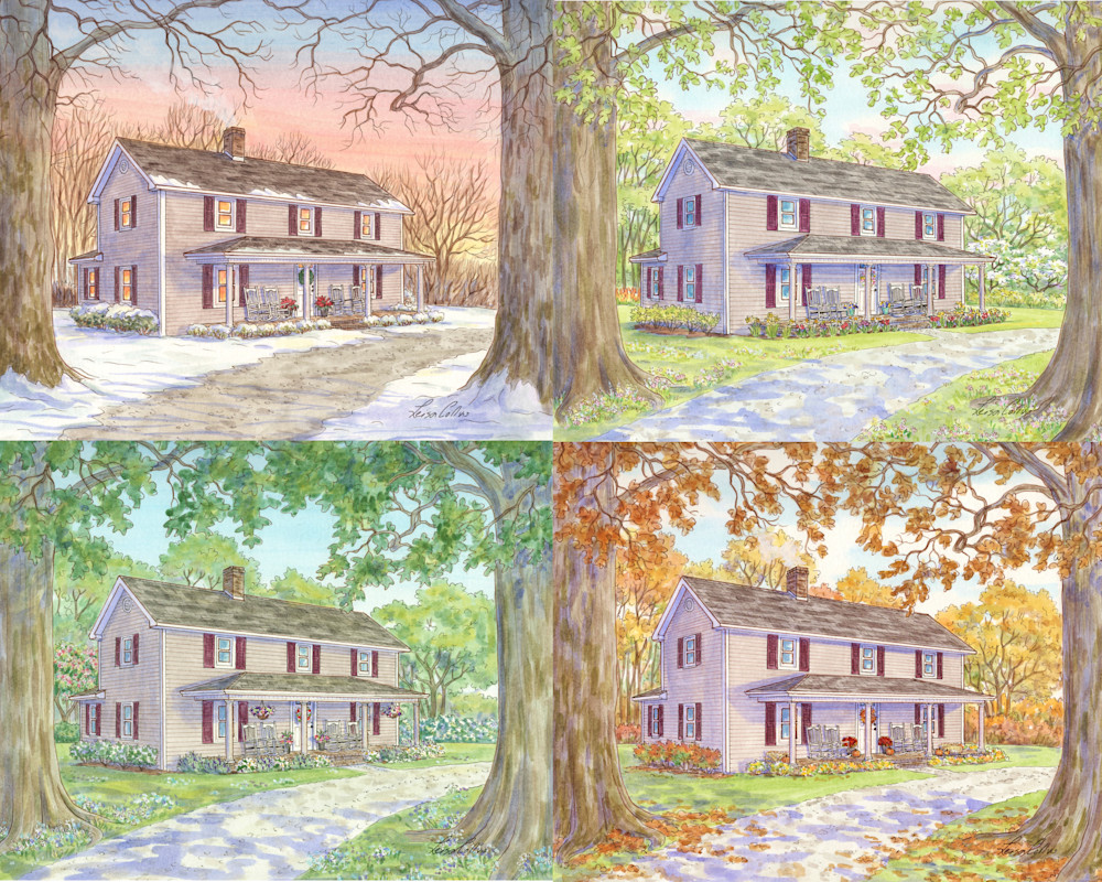 A Century Of Four Seasons Farmhouse Collage | Art Gifts Art | Leisa Collins Art