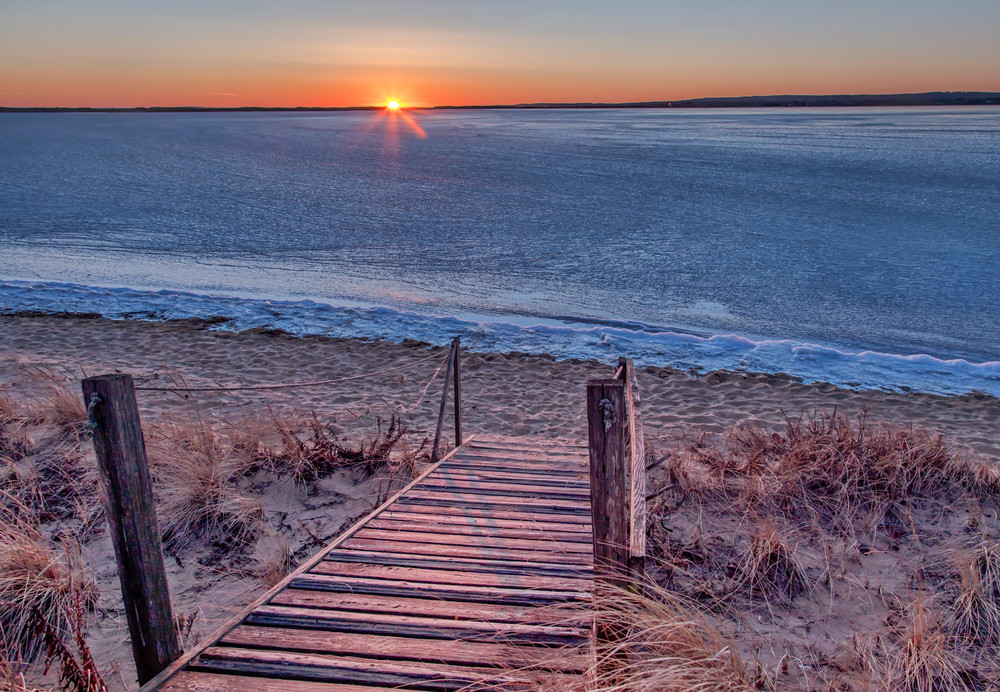 Long Point Frozen Sunset Art | Michael Blanchard Inspirational Photography - Crossroads Gallery