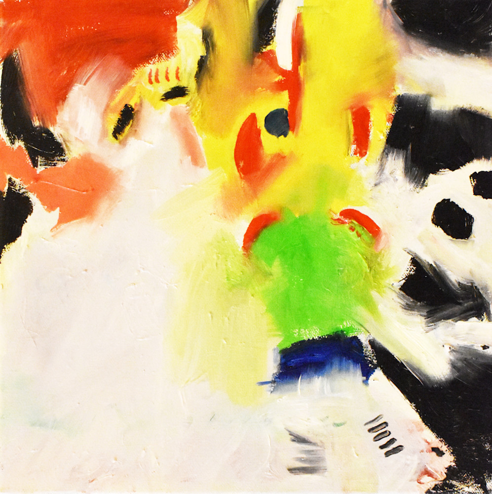 abstract yellow and black painting