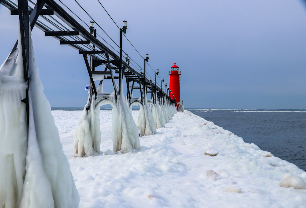 Grand Haven Lighthouse Winter  Photography Art | Ray Marie Photography 