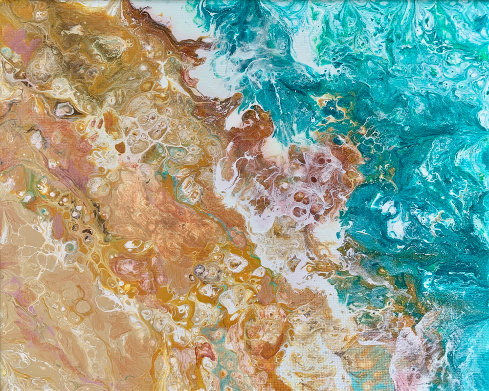 Abstract Art Acrylic Painting "Golden Sands"  | Deborah Younglao