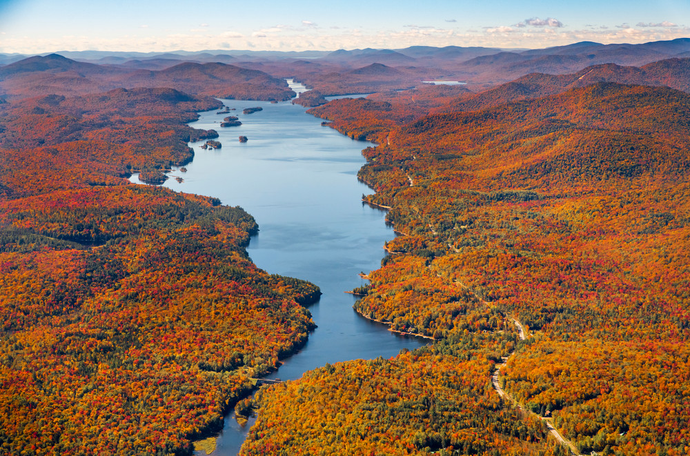 Indian Lake Fall Aerial V1 Photography Art | Kurt Gardner Photography Gallery