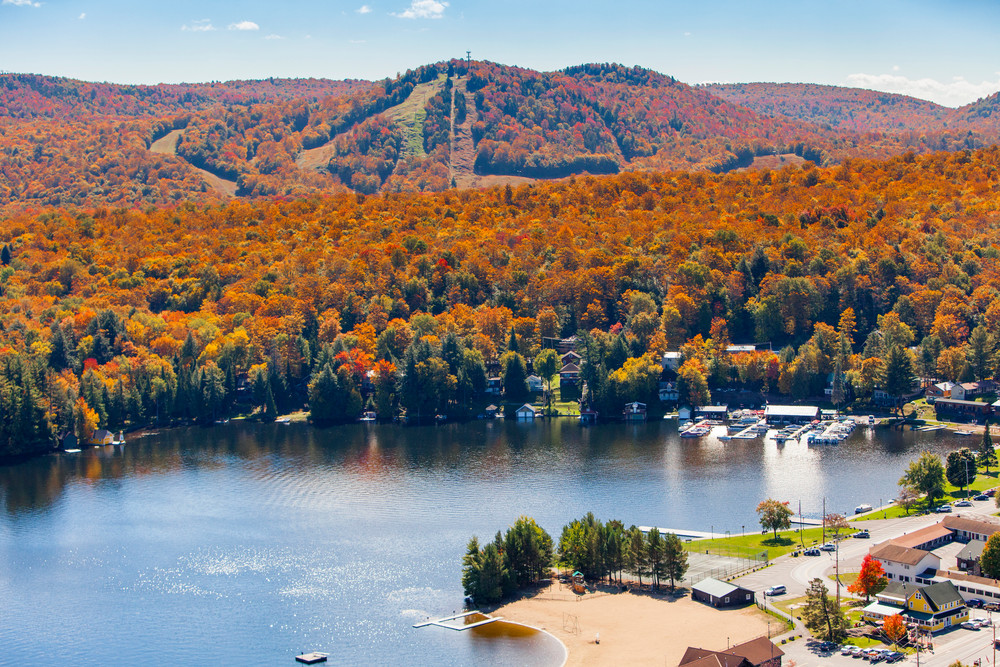 Old Forge Pond Beach Fall Aerial Photography Art | Kurt Gardner Photography Gallery