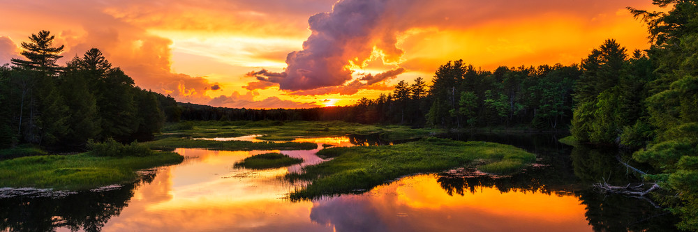 Moose River Fathers Day Sunset Panoramic Photography Art | Kurt Gardner Photography Gallery
