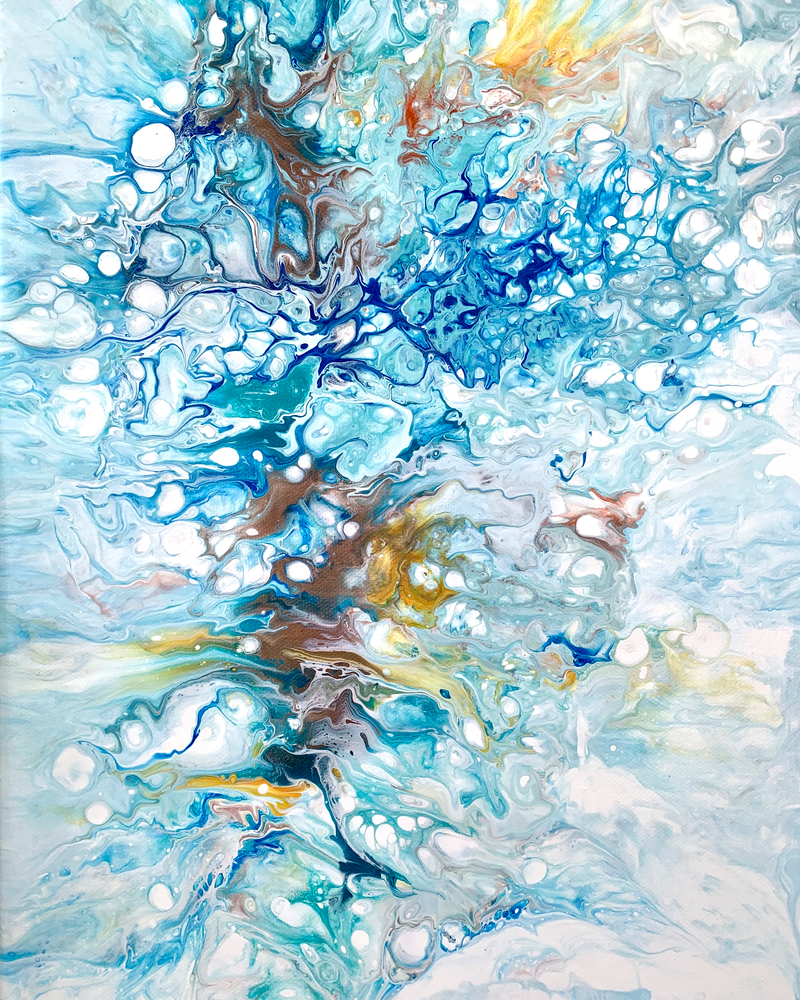 Abstract Art Acrylic Painting "A Glimpse Beneath"  | Deborah Younglao
