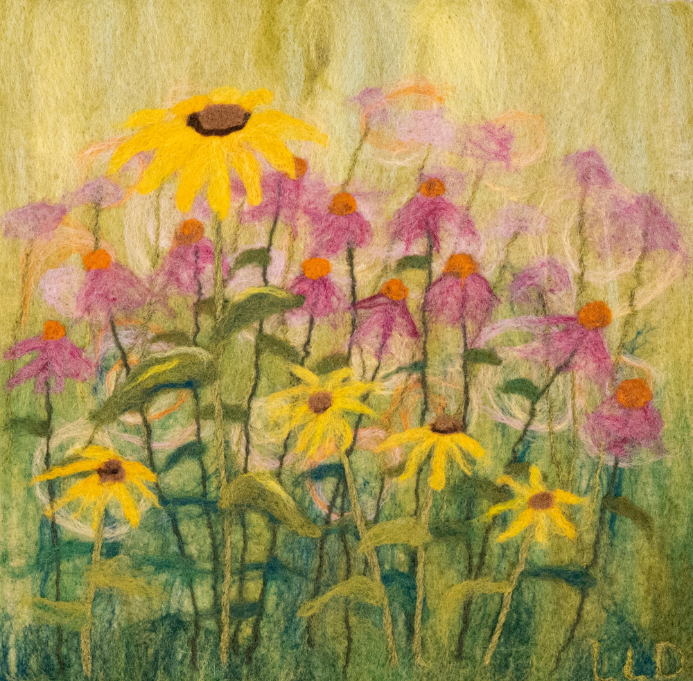 coneflowers, sunflower, garden, print,