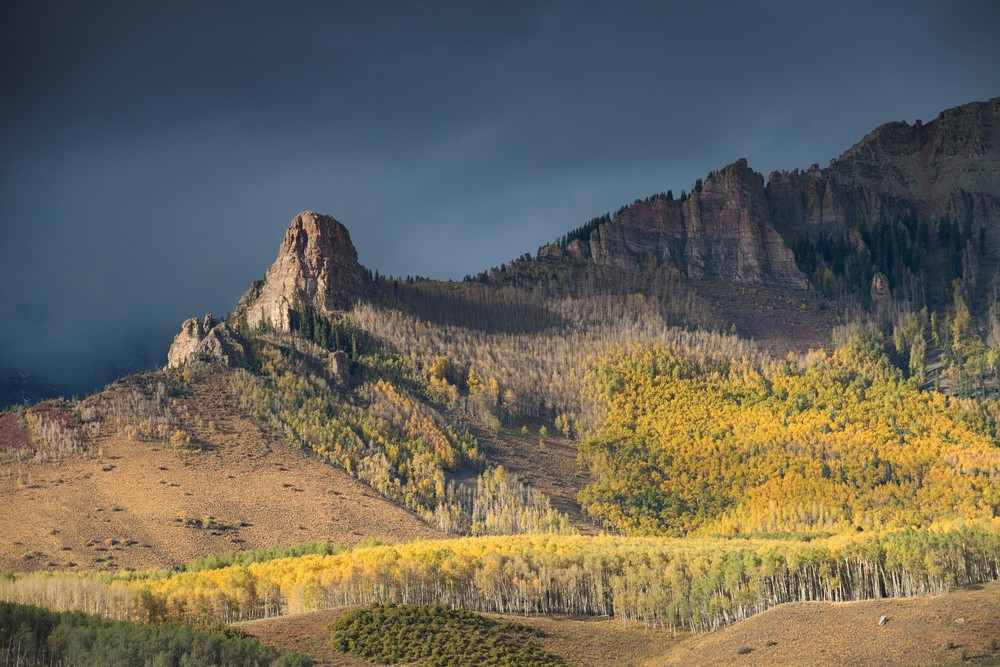 A lovely fall scene in the Rockies photo.