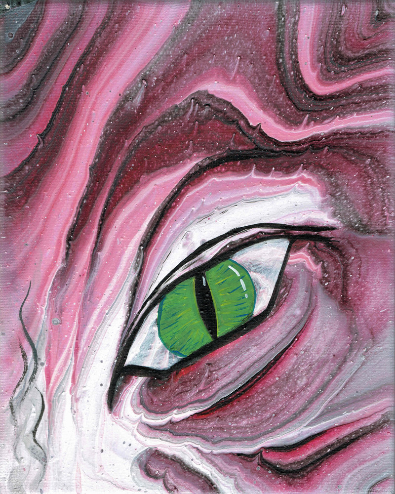 Pink Dragon - Enchanting Fluid Art Painting by Paintpourium