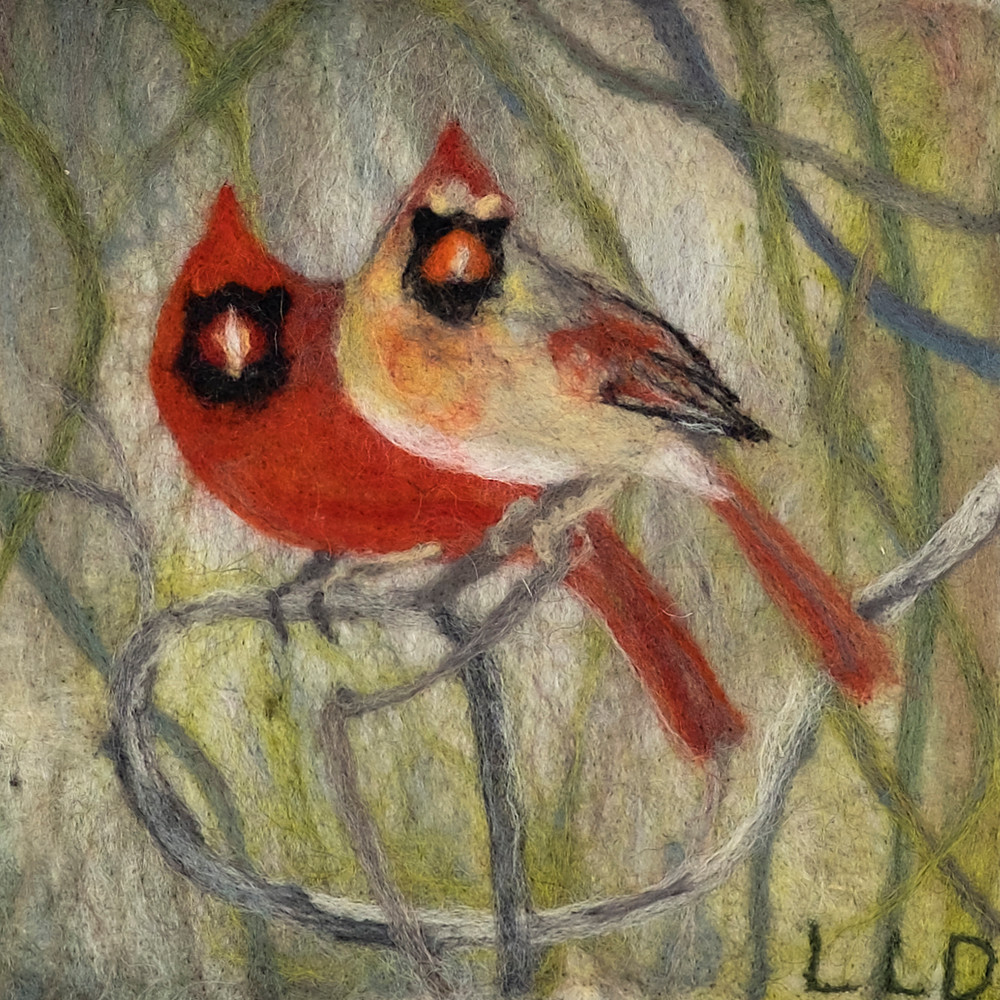 cardinals, pair, print