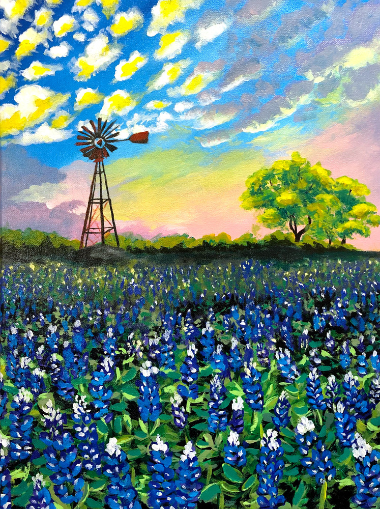 Bluebonnets for Miles | Texas Days Series | Niki Baker Art