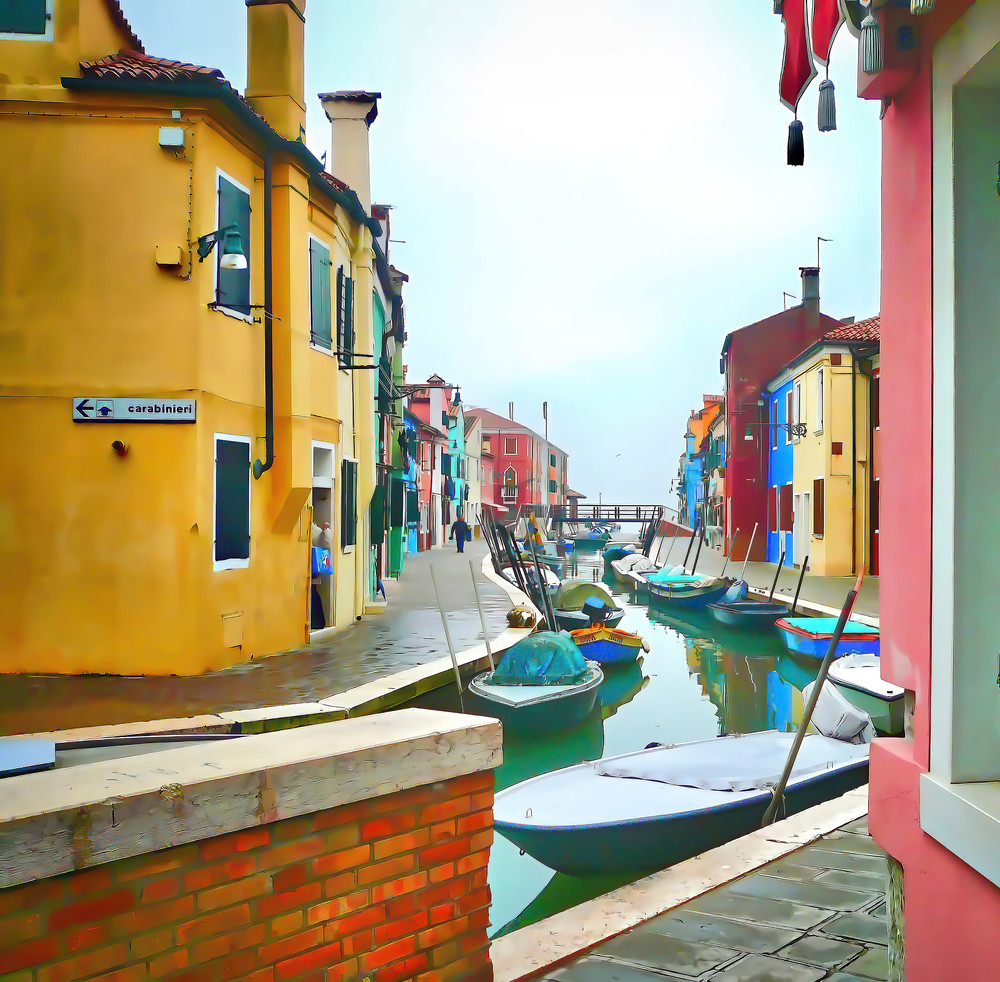 Travel Photo Prints: Boats on a canal in Burano, Italy/Jim Grossman Photos