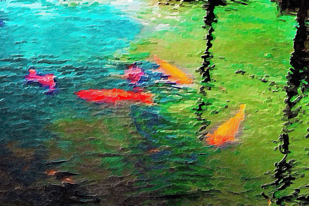 Koi Pond Impressionistic Series  Art | Paintcrazy Designs by Barbara Steingrobe