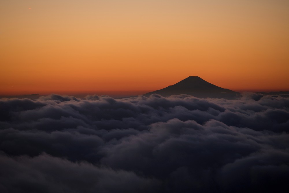 Stunning sunset on Mt.Fuji.
