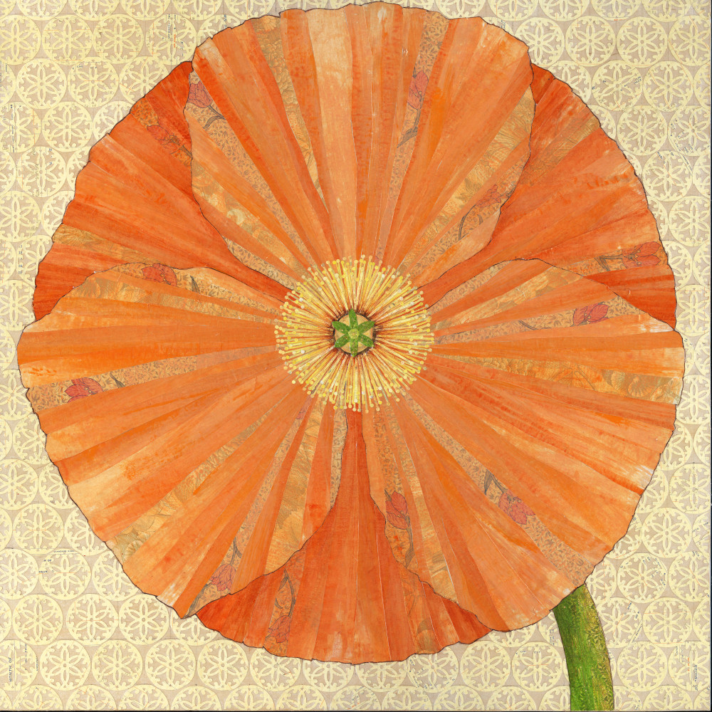 California Poppy  Art | Karen Sikie Paper Mosaic Studio