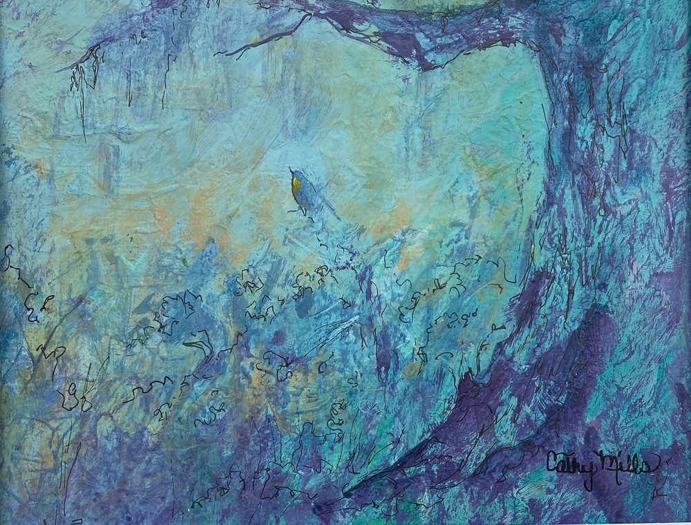 Blue Bird Mist Art | Cathy Bader Mills Fine Arts
