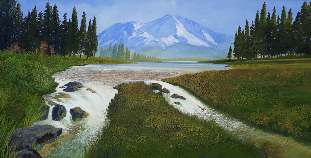 Mt Shasta And Meadow Art | Robert Duvall Landscape Paintings