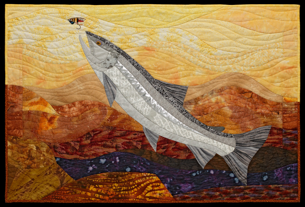 Rising  To A Fly Art | Susan Damone Balch Art Quilts