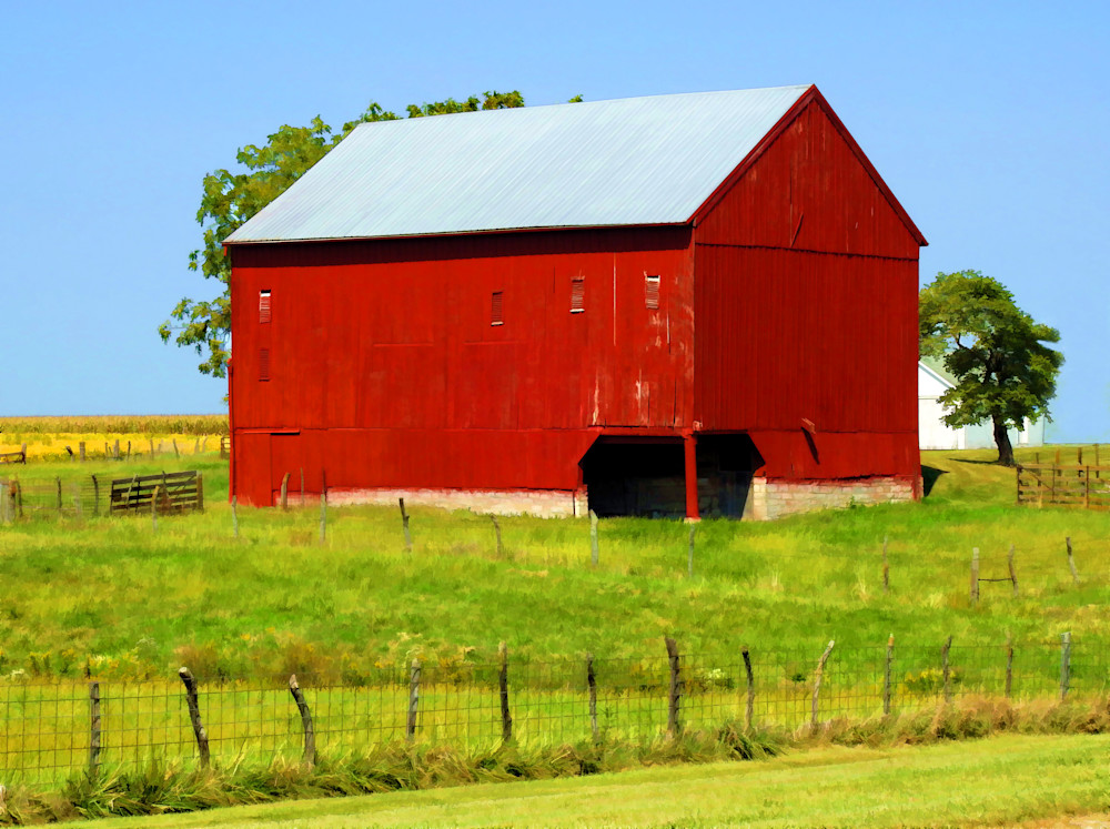 Red Barn And Fence Art | terrynewell