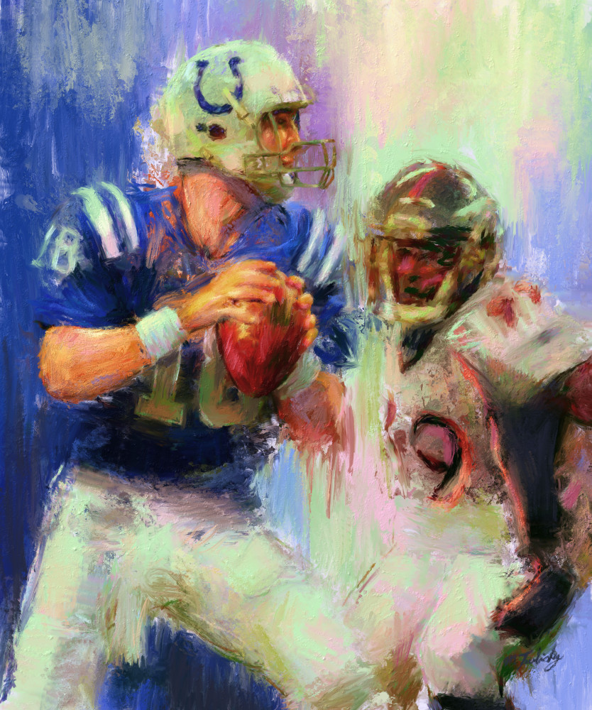 Peyton Manning painting | Sports Artist Mark Trubisky | Custom Sports Art