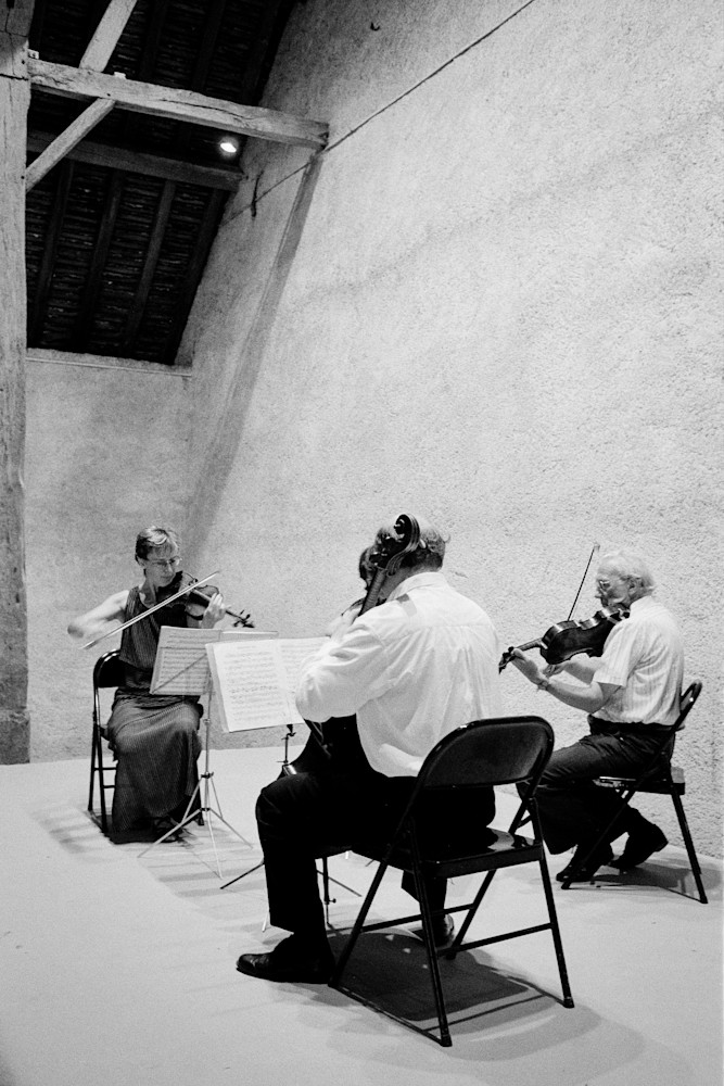 Talcy, Loir-et-Cher, France - 26 July 1998. The Dehler Quarter performing a program of Haydn and Mozart at the Chateu de Talcy.