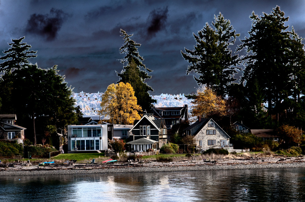 Bainbridge Island Houses On The Water Photography Art | Pacific Coast Photo