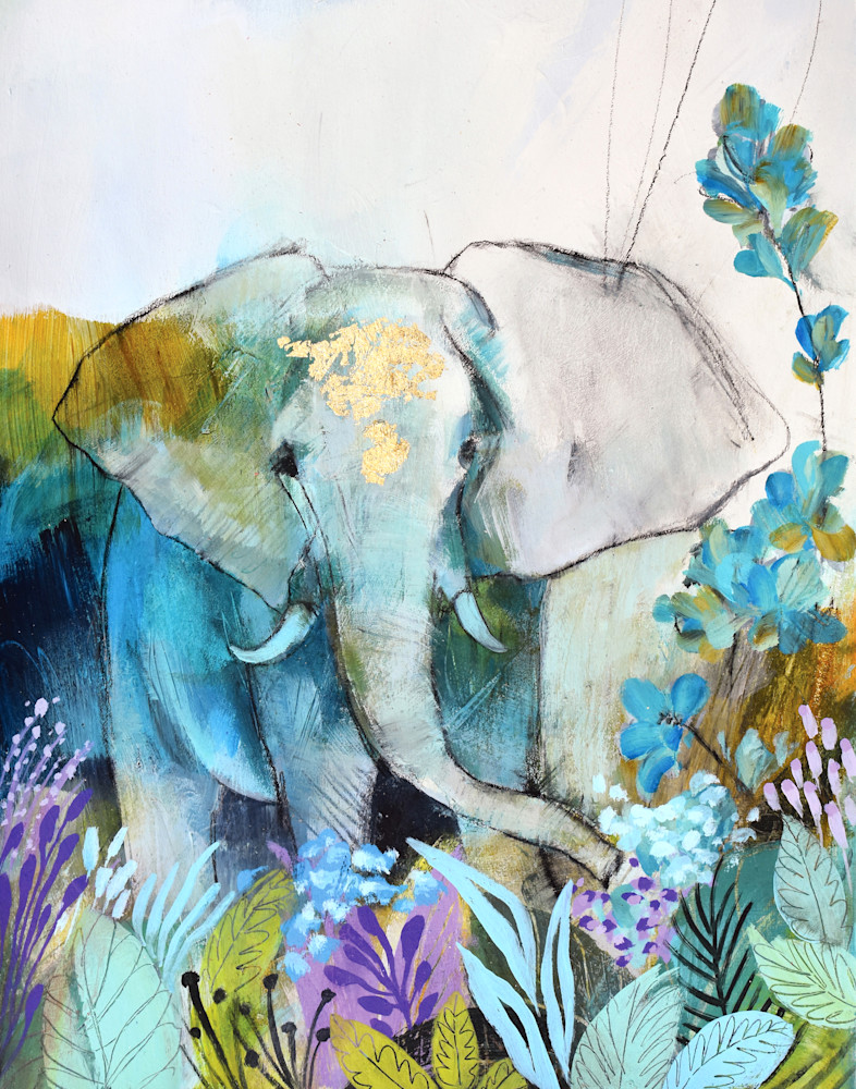 Elephant fine art reproduction by Jen Singh