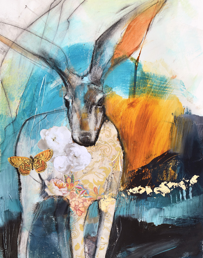 Abstract rabbit painting fine art print