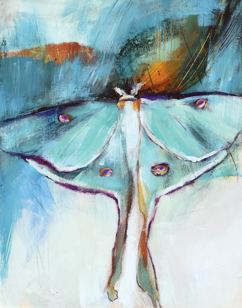 Dreamy luna moth fine art print by Jen Singh