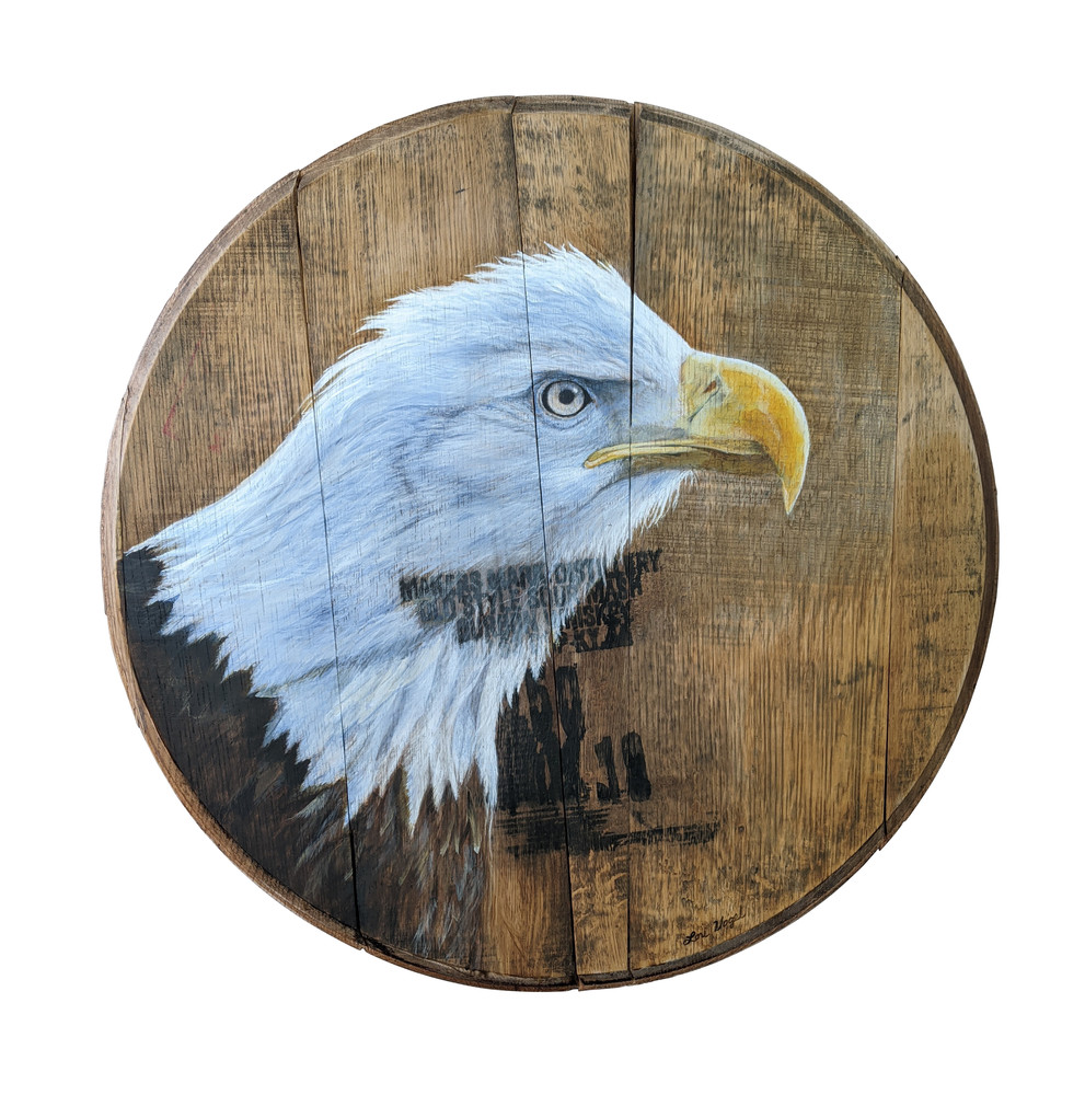 Eagle Bourbon Barrel Art | Lori Vogel Studio