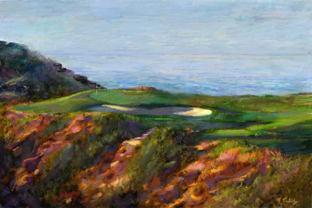 Torrey Pines golf course painting | Sports artist Mark Trubisky | Custom Sports Art