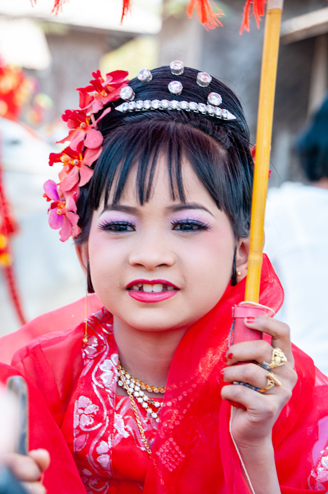 Girl in traditional costume in a festival, Myanmar | Nicki Geigert