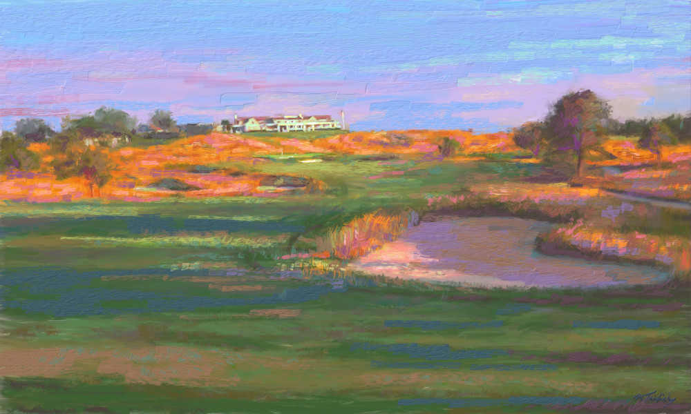 Shinnecock Hills golf painting | Sports artist Mark Trubisky | Custom Sports Art