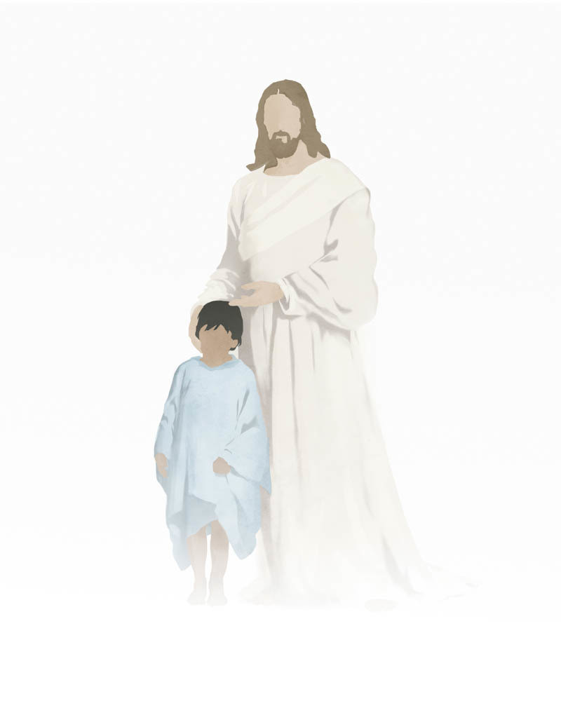 Christ with Boy - Medium Skin Dark Hair