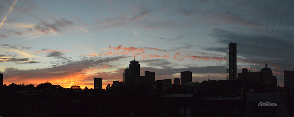 Boston  Sunset Panorama 1  Photography Art | neilfkadey