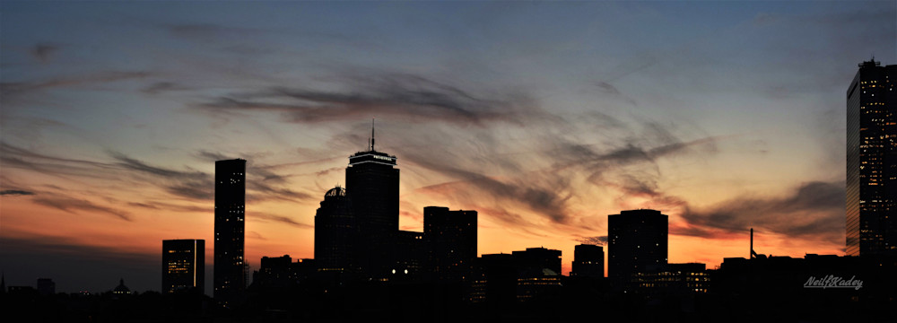 Boston Skyline, Sunset Photography Art | neilfkadey
