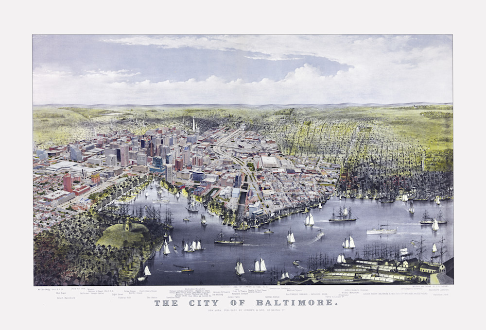 The City Of Baltimore 1880 Art | Mark Hersch Photography