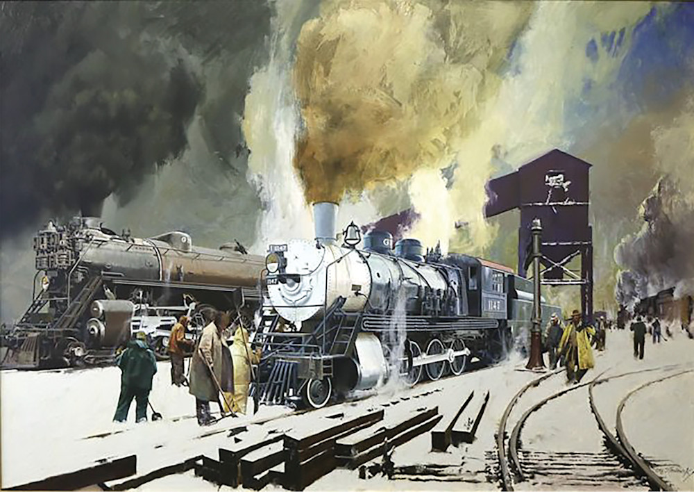Locomotives In Winter.Stavrowsky Art | Lesa Delisi, Fine Arts