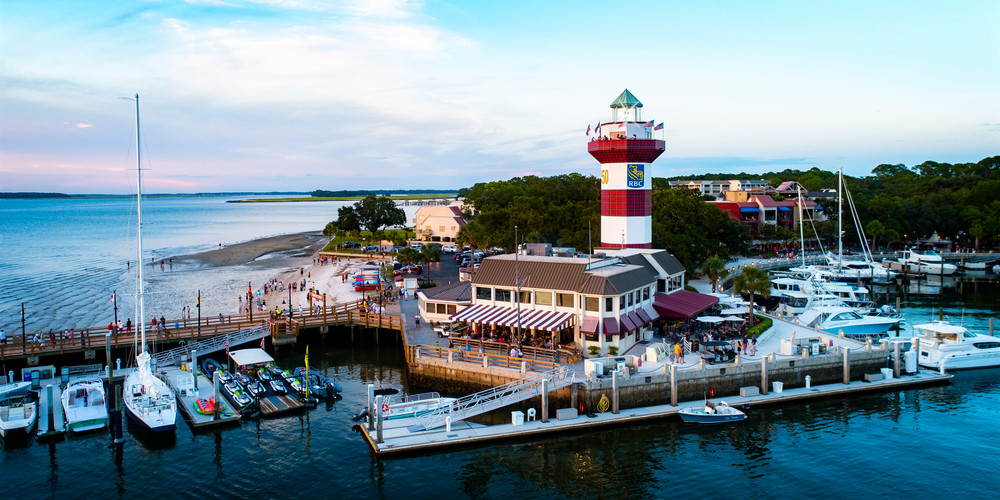 Harbour Town Marina and Lighthouse at Sunset