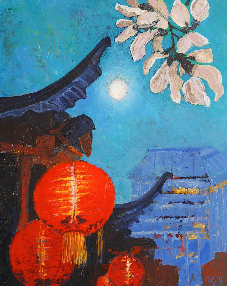 Art Print "Moon And Magnolia Tree" Art | Atelier NAN Gallery 21