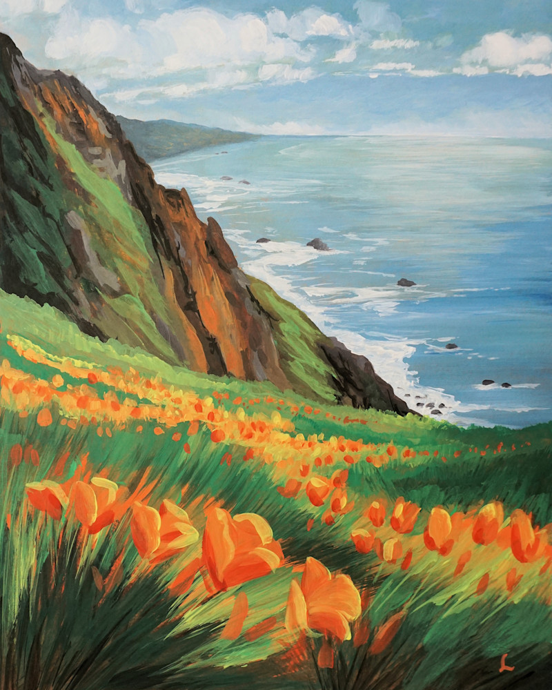 Sonoma Coast Poppies Art | leahroseart