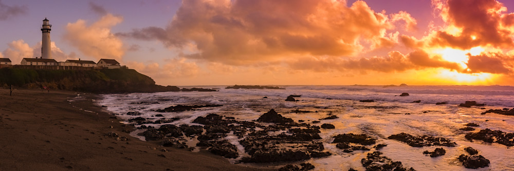 Beach sunset panoramic